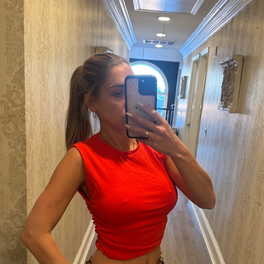 Zara Bold Red Crop Top